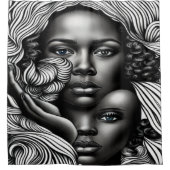 Abstrakte Afroamerikanerinnen Duschvorhang (Vorderseite)