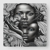 Abstrakte Afroamerikanerinnen Quadratische Wanduhr (Vorderseite)