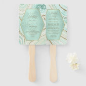 Abstrakte Agate Hochzeitfeier Mint ID827 Hand Fa. Fächer (Vorne und Hinten)