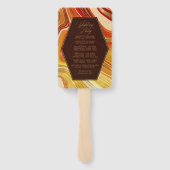 Abstrakte Agate Wedding Zeremonie Hot Orange ID827 Fächer (Rückseite)