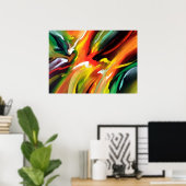 Abstrakte Aktionsfarbe Poster (Heimbüro)