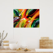 Abstrakte Aktionsfarbe Poster (Küche)