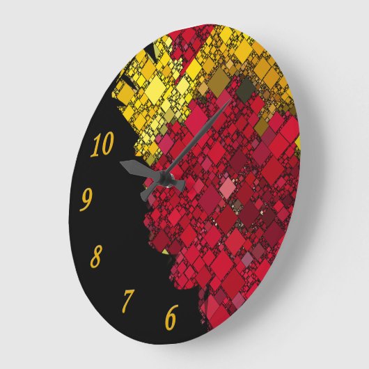 Abstrakte aktuelle geometrische Fünf-Gold-Zahlen Große Wanduhr (Winkel)