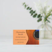 Abstrakte akustische Gitarrenunterricht Visitenkarte (Stehend Vorderseite)