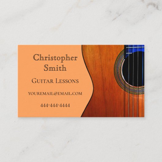 Abstrakte akustische Gitarrenunterricht Visitenkarte (Vorderseite)