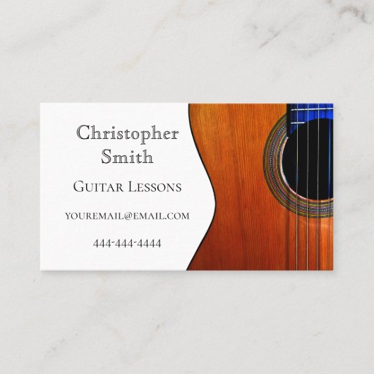 Abstrakte akustische Gitarrenunterricht Visitenkarte (Vorderseite)
