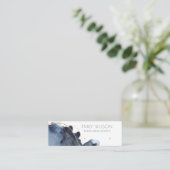 Abstrakte Alcohol Tinte Gold Navy Earring Display Mini Visitenkarte (Stehend Vorderseite)