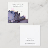 Abstrakte Alcohol Tinte Gold Navy Earring Display Quadratische Visitenkarte (Vorne/Hinten)