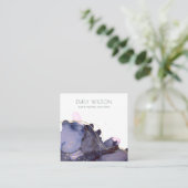 Abstrakte Alcohol Tinte Gold Navy Earring Display Quadratische Visitenkarte (Stehend Vorderseite)