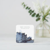 Abstrakte Alcohol Tinte Gold Navy Earring Display Quadratische Visitenkarte (Stehend Vorderseite)