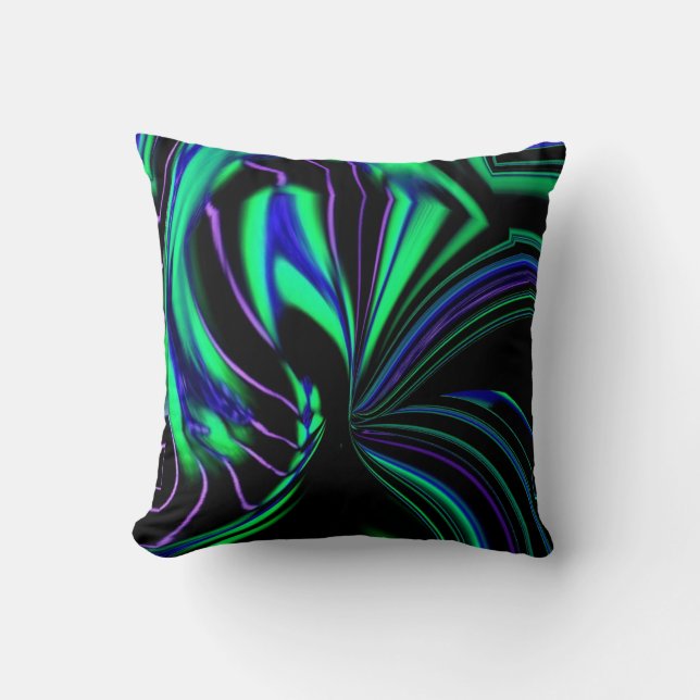 Abstrakte Alien Aura Throw Kissen (Vorderseite)