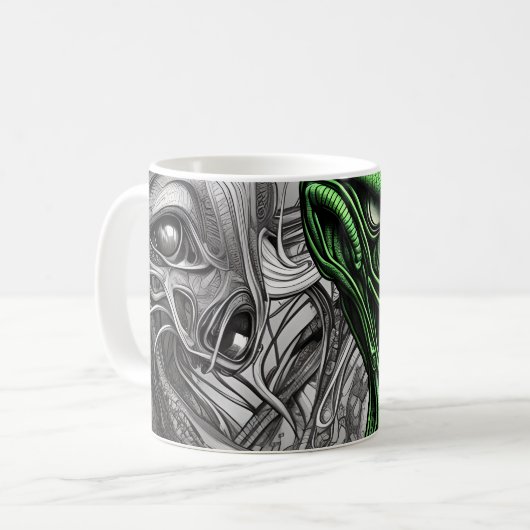 Abstrakte Alien Kaffeetasse (Vorderseite Links)