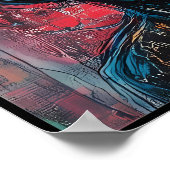 Abstrakte Alien Portraits im Graffiti-Popart-Raste Poster (Ecke)