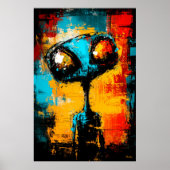 Abstrakte Alien Zeitgenössisches expressionistisch Poster (Vorne)