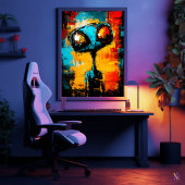 Abstrakte Alien Zeitgenössisches expressionistisch Poster