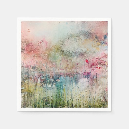 Abstrakte Alkintinte Floral Serviette (Vorderseite)