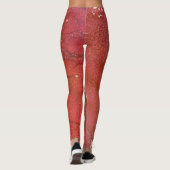 Abstrakte Alkohol Tinte Art Bright Red and Gold Leggings (Rückseite)