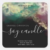 Abstrakte Alkoholfarbe Gold moderne Drehkerze Quadratischer Aufkleber (Vorderseite)