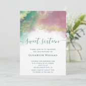 Abstrakte Alkoholfarbe Gold moderne Schrift Einlad Einladung (Stehend Vorderseite)