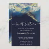 Abstrakte Alkoholfarbe Gold moderne Schrift Einlad Einladung (Vorne/Hinten)