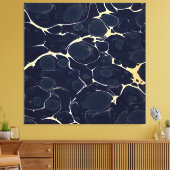 Abstrakte alkoholfarbene Kunst im Dunkeln, blau II Leinwanddruck (Insitu (Wohnzimmer))