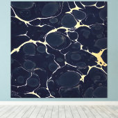 Abstrakte alkoholfarbene Kunst im Dunkeln, blau II Leinwanddruck (Insitu (Holzboden))