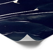 Abstrakte alkoholfarbene Kunst im Dunkeln, blau II Poster (Ecke)