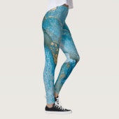 Abstrakte alkoholfreie Getränke Kunst, Aquamarin u Leggings (Rechts)