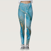Abstrakte alkoholfreie Getränke Kunst, Aquamarin u Leggings (Vorderseite)