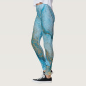 Abstrakte alkoholfreie Getränke Kunst, Aquamarin u Leggings (Links)