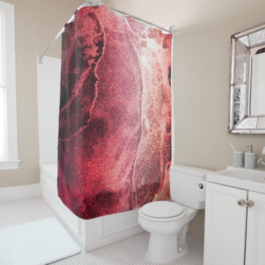 Abstrakte alkoholfreie Malerei Moderne Kunst Hinte Duschvorhang (Beispiel)