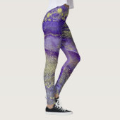 Abstrakte alkoholfreie Tinte Art Rich Purple mit G Leggings (Rechts)