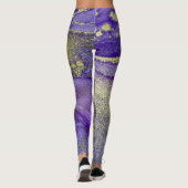 Abstrakte alkoholfreie Tinte Art Rich Purple mit G Leggings (Rückseite)