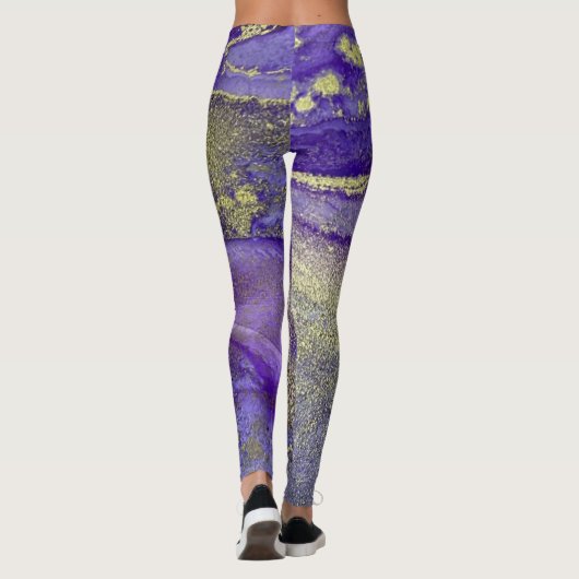 Abstrakte alkoholfreie Tinte Art Rich Purple mit G Leggings (Rückseite)
