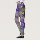 Abstrakte alkoholfreie Tinte Art Rich Purple mit G Leggings (Links)