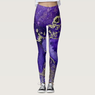 Abstrakte alkoholfreie Tinte Art Rich Purple mit G Leggings