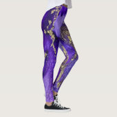 Abstrakte alkoholfreie Tinte Art Rich Purple mit G Leggings (Rechts)