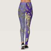 Abstrakte alkoholfreie Tinte Art Rich Purple mit G Leggings (Rückseite)