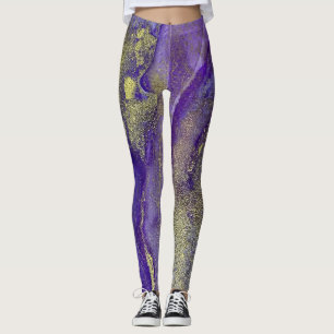 Abstrakte alkoholfreie Tinte Art Rich Purple mit G Leggings