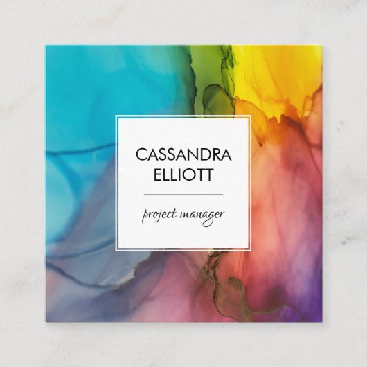 Abstrakte alkoholhaltige Getränke Kunst Quadratische Visitenkarte (Vorderseite)