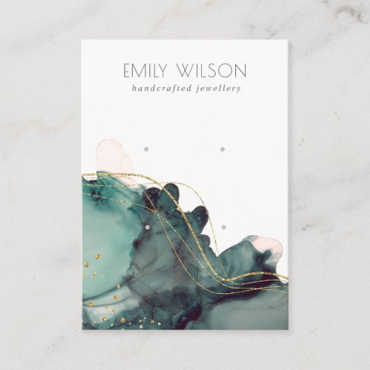 Abstrakte Alkoholtink Gold Green 2 Earlydisplay Visitenkarte (Vorderseite)