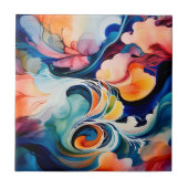 Abstrakte Alkoholtinte Fliese (Vorderseite)