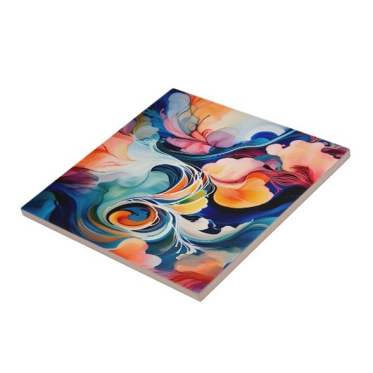 Abstrakte Alkoholtinte Fliese (Seite)