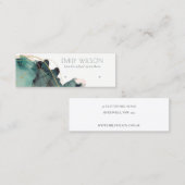 Abstrakte Alkoholtinte Gold Green Earring Display Mini Visitenkarte (Vorne/Hinten)