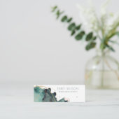 Abstrakte Alkoholtinte Gold Green Earring Display Mini Visitenkarte (Stehend Vorderseite)