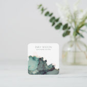 Abstrakte Alkoholtinte Gold Green Earring Display Quadratische Visitenkarte (Stehend Vorderseite)