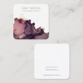 Abstrakte Alkoholtinte Gold Maroon Earring Display Quadratische Visitenkarte (Vorne/Hinten)