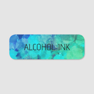 Abstrakte Alkoholtinte Lila blau Namensschild