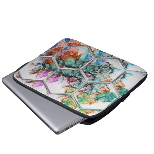 Abstrakte Alkoholtupfer Laptopschutzhülle (Vorne Knopf)