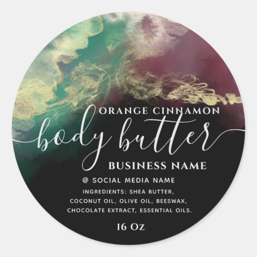 Abstrakte Alkoholtupfer Runder Aufkleber (Vorderseite)